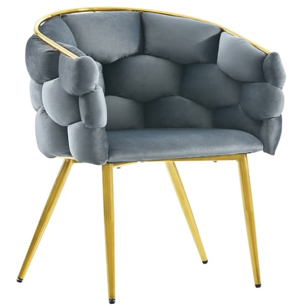 Rootz Luxurious Grey Velvet Chair - Elegant Lænestol - Moderne siddepladser - Justerbar komfort - 70L x 47W x 80H cm