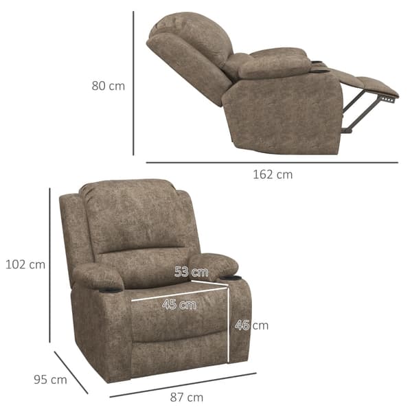 Rootz Fåtölj - TV-fåtölj - Avslappningssoffa - Mugghållare - 87cm x 95cm x 102cm