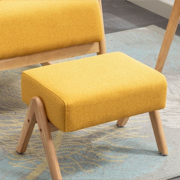 Rootz Gyngestol & Fodstøtte Sæt - Svævefly - Hvilestol - Holdbar Træ & Foam Comfort - Stol: 65x85x94cm, Fodstøtte: 53x36x36cm
