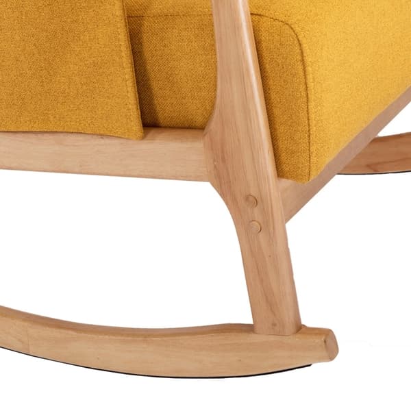 Rootz Gyngestol & Fodstøtte Sæt - Svævefly - Hvilestol - Holdbar Træ & Foam Comfort - Stol: 65x85x94cm, Fodstøtte: 53x36x36cm