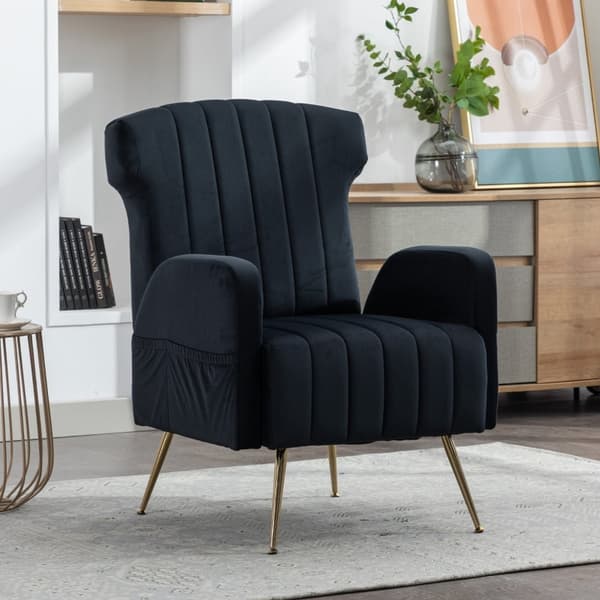 Rootz Velvet Fåtölj - Bekväm stol - Elegant sittplats - Överlägsen komfort - 69cm x 72cm x 90cm