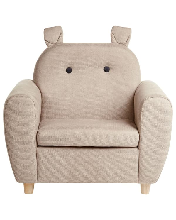 Barnfåtölj Taupe Tygklädsel med Armstöd Modern Design