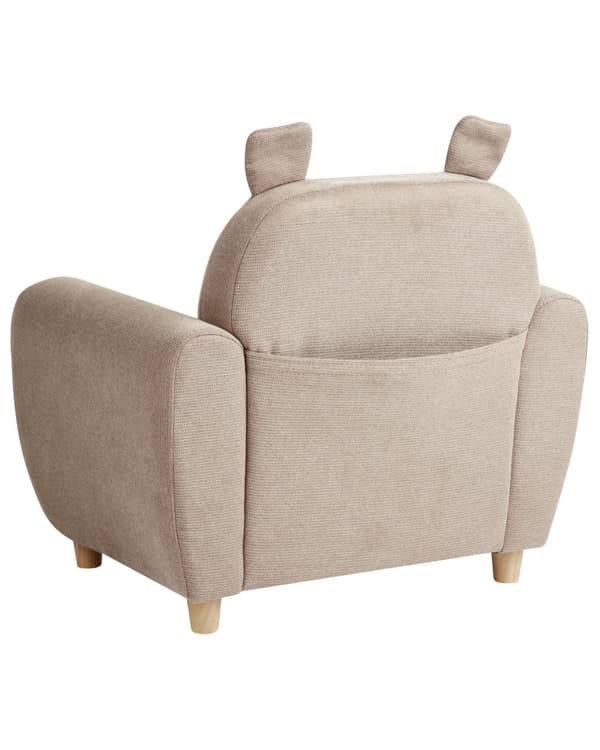 Barnfåtölj Taupe Tygklädsel med Armstöd Modern Design