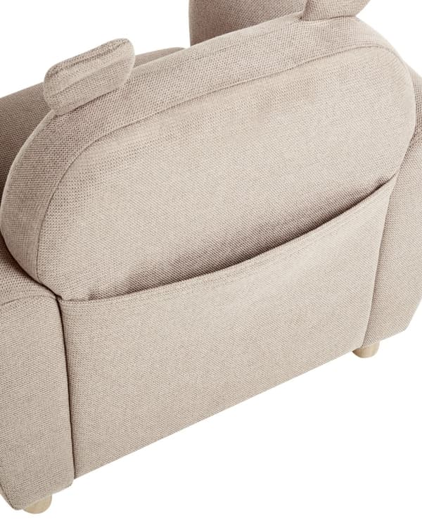 Barnfåtölj Taupe Tygklädsel med Armstöd Modern Design