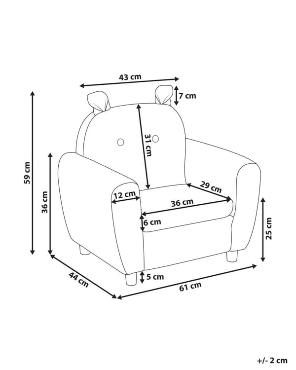Barnfåtölj Brun Boucléklädsel med Armstöd Modern Design