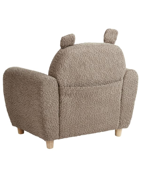 Barnfåtölj Brun Boucléklädsel med Armstöd Modern Design