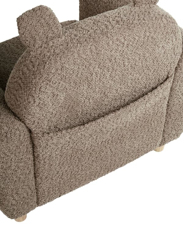 Barnfåtölj Brun Boucléklädsel med Armstöd Modern Design