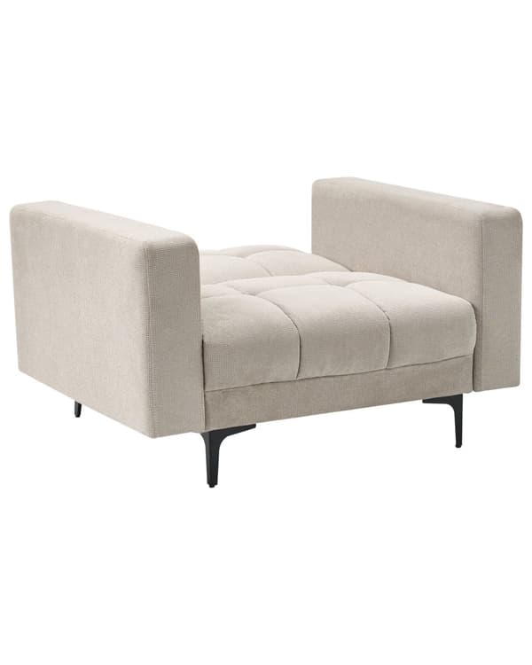 Lenestol Beige Polyester Stofftrekk Liggende Ryggstøtte 3 Stillinger til Stue