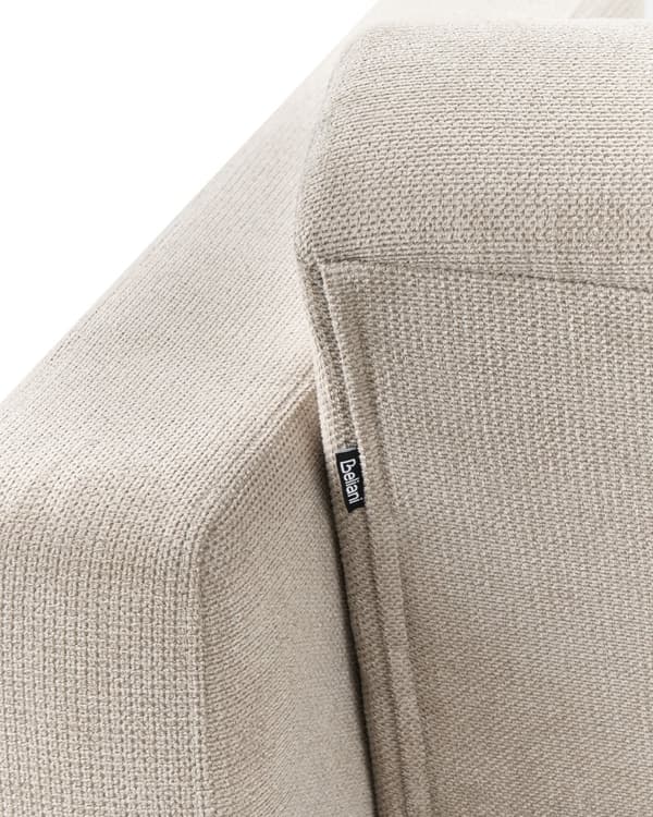 Lenestol Beige Polyester Stofftrekk Liggende Ryggstøtte 3 Stillinger til Stue