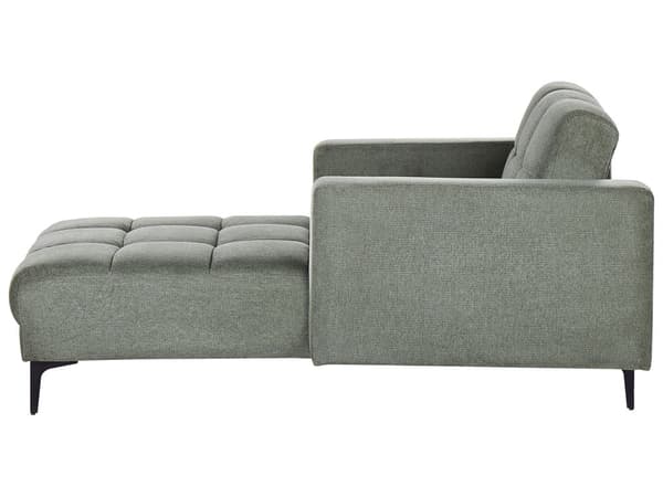 Sjeselong Grønn Polyester Metallben Stofftrekk Liggende Ryggstøtte 3 Posisjoner
