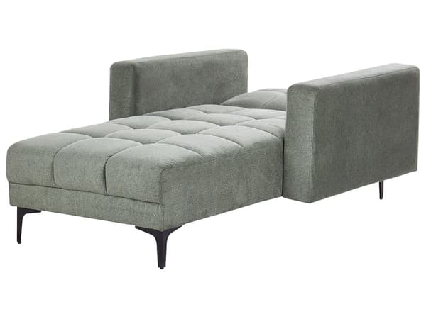 Sjeselong Grønn Polyester Metallben Stofftrekk Liggende Ryggstøtte 3 Posisjoner