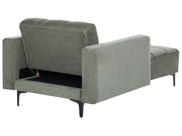 Sjeselong Grønn Polyester Metallben Stofftrekk Liggende Ryggstøtte 3 Posisjoner