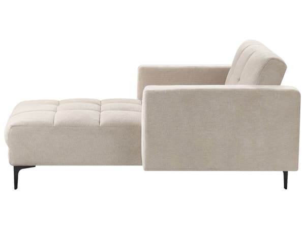 Chaise Lounge Beige Polyester Stoff Polstring Liggende Ryggstøtte 3 Stillinger til Stue