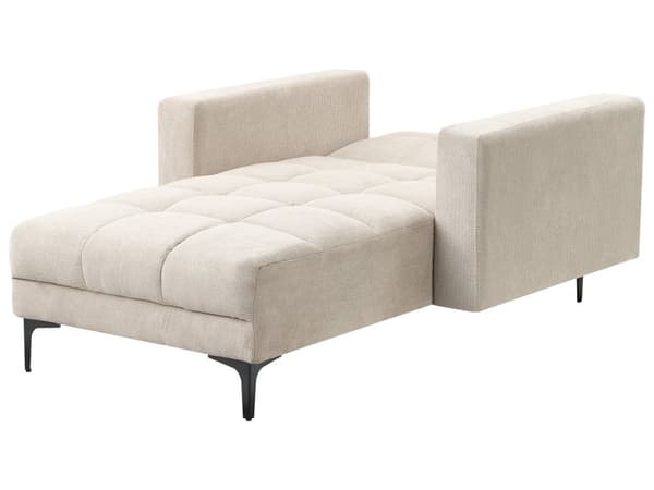 Chaise Lounge Beige Polyester Stoff Polstring Liggende Ryggstøtte 3 Stillinger til Stue
