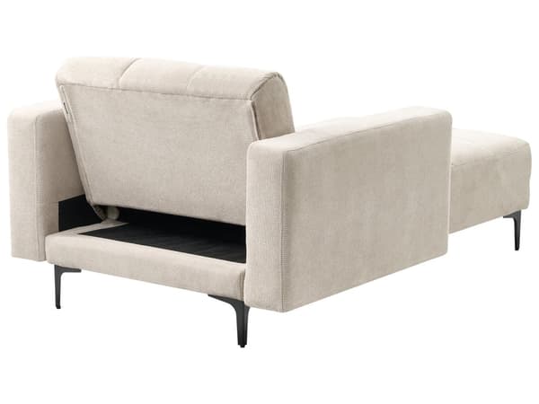 Chaise Lounge Beige Polyester Stoff Polstring Liggende Ryggstøtte 3 Stillinger til Stue