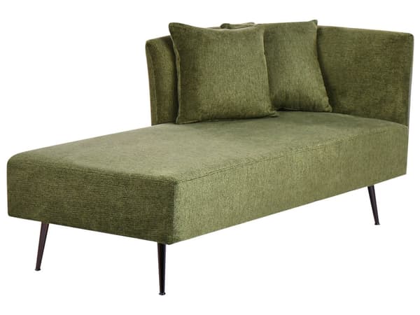 Sjeselong Grønn Polyester Høyrevendt Dekorative puter Metallben Moderne design Stue