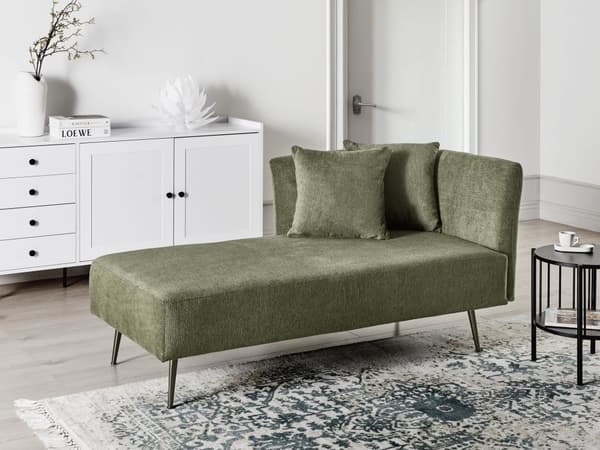 Sjeselong Grønn Polyester Høyrevendt Dekorative puter Metallben Moderne design Stue