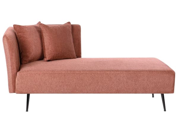 Sjeselong Rød Polyester Venstrevendt Dekorative puter Metallben Moderne design Stue