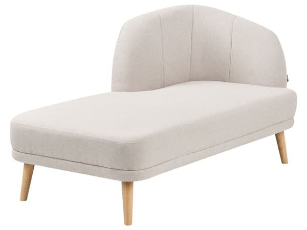 Høyrehånds Sjeselong Lys Beige Polyester Stoff Tradisjonelle Stue Møbler