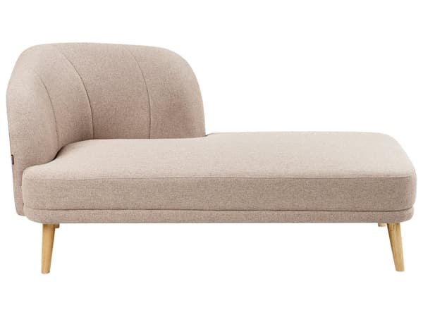 Venstrehånds Sjeselong Lysebrun Polyester Stoff Tradisjonelle Stue Møbler