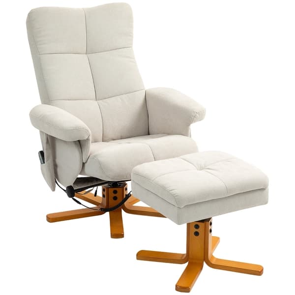 Rootz Massagestolset - Avslappningsstol - Fåtölj - Integrerad massage - 80x86x99cm (Sittande) - 80x118x83cm (Liggande) - Fotpall med förvaring
