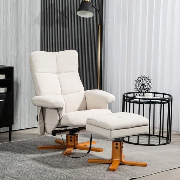 Rootz Massagestolset - Avslappningsstol - Fåtölj - Integrerad massage - 80x86x99cm (Sittande) - 80x118x83cm (Liggande) - Fotpall med förvaring