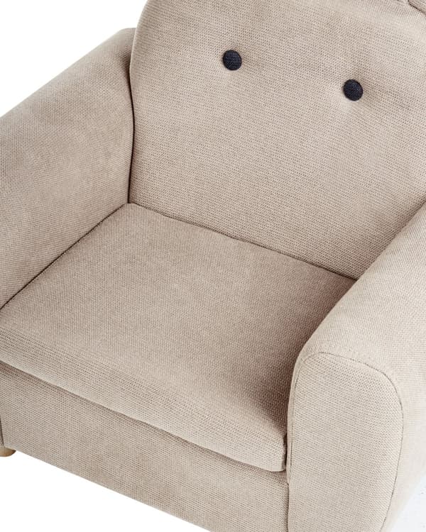 Børnestol Taupe Blød Stol til Børn med Flodhest Design Moderne Børnelænestol til Børneværelse