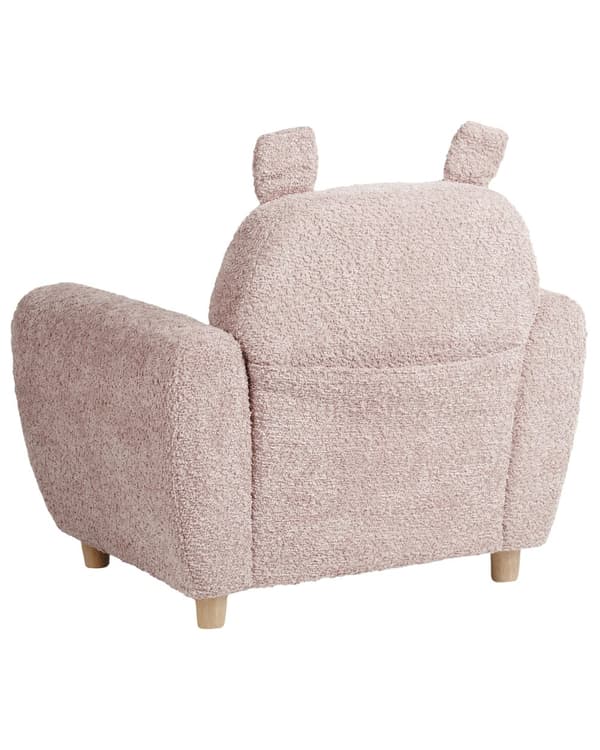 Børnestol Lys pink Blød Stol til Børn med Flodhest Design Moderne Børnelænestol til Børneværelse