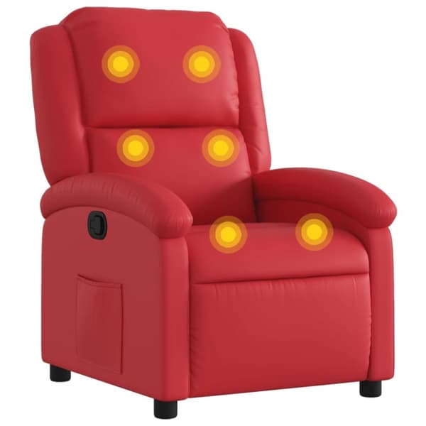Massagefåtölj röd konstläder