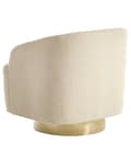 Miniatyrbillede 7 af 9: Lænestol Beige Boucle Stuestol med Armlæn til Stuen Bred Klubstol med Drejefunktion Stol Rund Ryg Blød Polstret Design Møbel