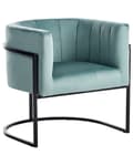 Miniatyrbilde 1 av 9: Lenestol Mintgrønn Fløyel Metall Svart Ramme Aksentstol Glamour Style Stue Spisestue