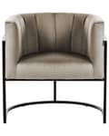 Miniatyrbilde 4 av 9: Lenestol Taupe Fløyel Metall Svart Ramme Aksentstol Glamour Style Stue Spisestue