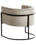 Miniatyrbilde 5 av 9: Lenestol Taupe Fløyel Metall Svart Ramme Aksentstol Glamour Style Stue Spisestue
