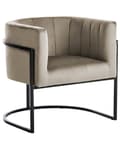 Miniatyrbilde 1 av 9: Lenestol Taupe Fløyel Metall Svart Ramme Aksentstol Glamour Style Stue Spisestue