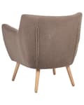 Miniatyrbillede 5 af 11: Lænestol Brun Boucle Stuestol med Armlæn til Stuen Bred Hvilestol med Wingback Ryg Stol Plys Polstret Design Møbel