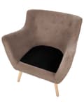 Miniatyrbillede 7 af 11: Lænestol Brun Boucle Stuestol med Armlæn til Stuen Bred Hvilestol med Wingback Ryg Stol Plys Polstret Design Møbel