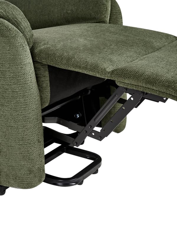 Elektrisk Fåtölj med Lyftfunktion Grön Tyg Modern Vardagsrum Reclinerfåtölj