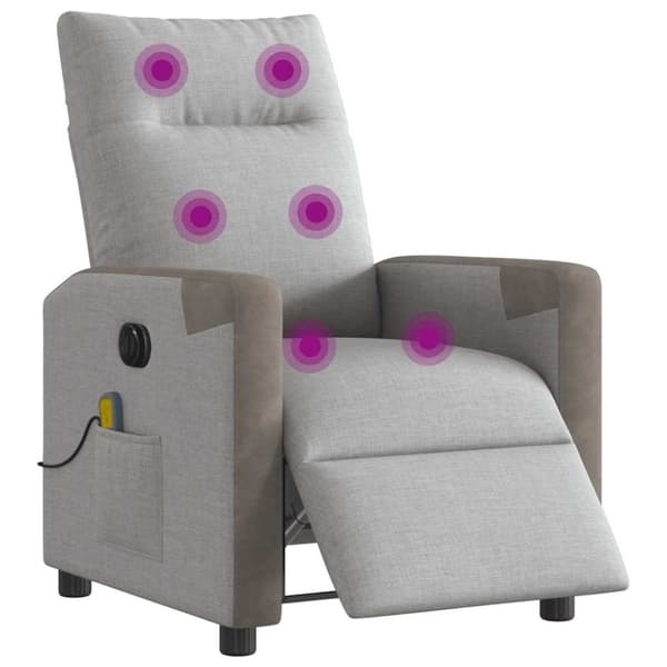 Elektrisk massagefåtölj molngrå tyg