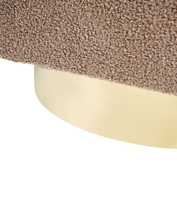Fåtölj Brun Boucle Tyg Mjuk Nubby Guld Bas Svängbar 360° Retro Glam Art Decor Stil