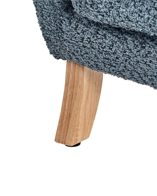 Barnfåtölj Mörkblå Boucléklädsel Armstöd Barnmöbler Sittmöbel Stol för Barn Modern Design Barnstol