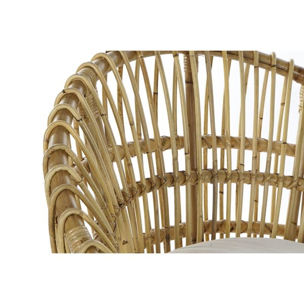 Lænestol DKD Home Decor 8424001750092 Natur Bomuld Hvid Spanskrør (74 x 67 x 85 cm)