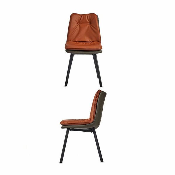 Lænestol Knaps Brun Sort Grå Stål 62 x 85 x 47 cm (2 enheder)