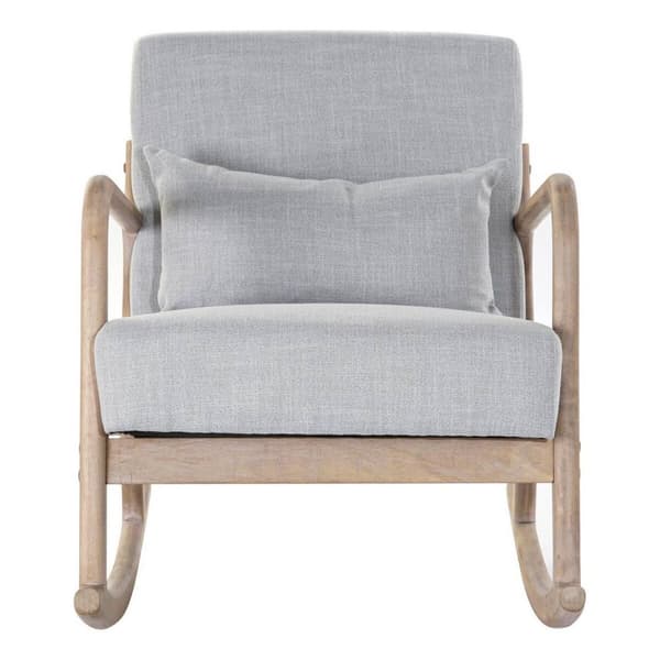 Keinutuoli DKD Home Decor Harmaa Luonnollinen Vaaleanharmaa Pellava Kumipuu 66 x 88 x 78 cm