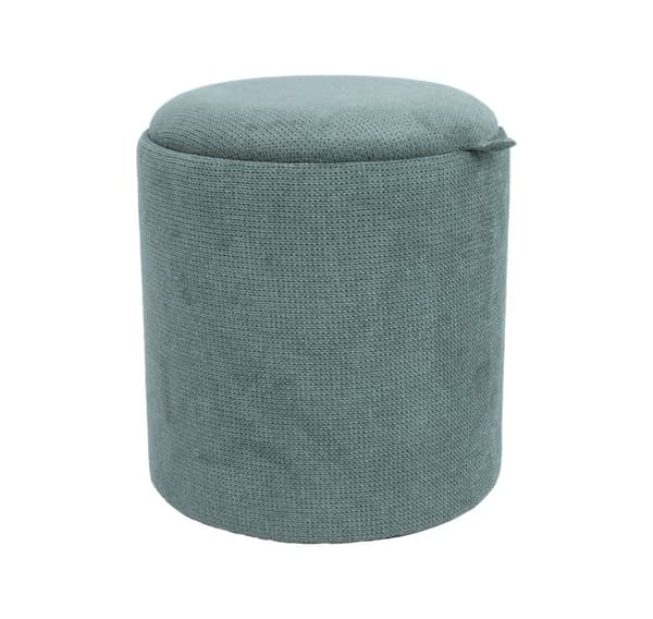 Ottoman/ bord HIRO D34,5xH37cm, grønn, med oppbevaring og brett