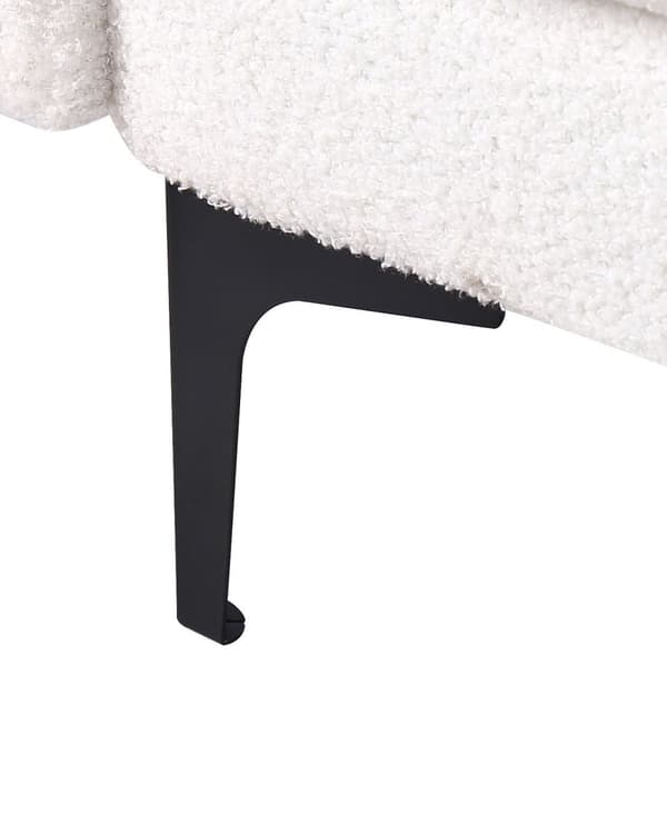 Lænestol Hvid Boucle Stuestol med Armlæn til Stuen Bred Hvilestol Polstret Design Møbel Sovestol