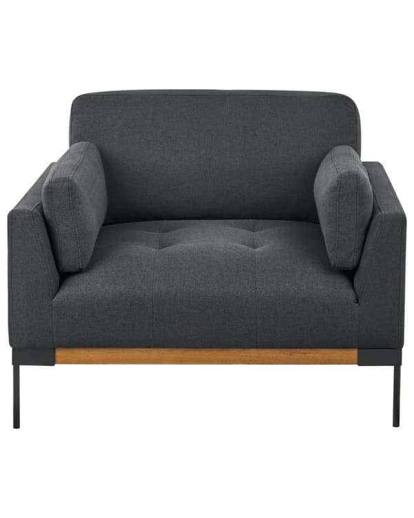Lenestol Svart Polyesterstoff Svarte jernben Ekstra puter Moderne design Stue Hvilestol