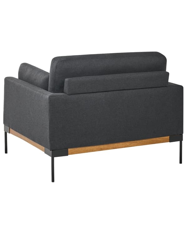 Lenestol Svart Polyesterstoff Svarte jernben Ekstra puter Moderne design Stue Hvilestol