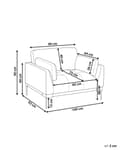 Miniatyrbilde 3 av 11: Lenestol Taupe Polyesterstoff Svarte jernben Ekstra puter Moderne design Stue Hvilestol