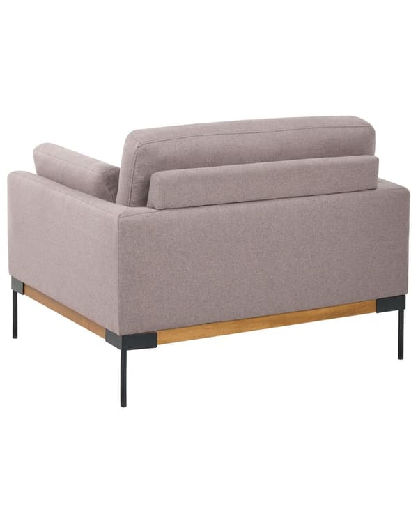 Lenestol Taupe Polyesterstoff Svarte jernben Ekstra puter Moderne design Stue Hvilestol