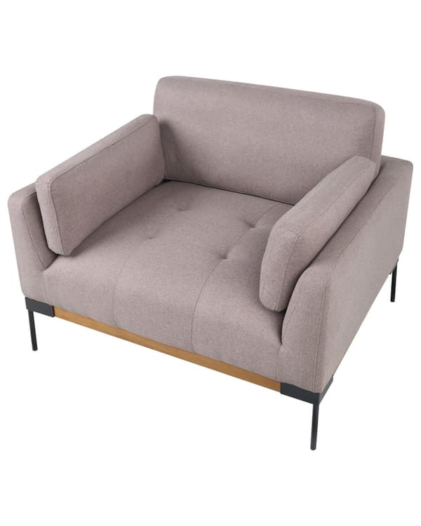 Lenestol Taupe Polyesterstoff Svarte jernben Ekstra puter Moderne design Stue Hvilestol